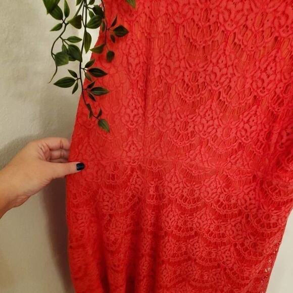 LANE Bryant BarbieCore Back Cutout Lace Fit & Flare Party Cocktail Dress Plus 22 - Picture 7 of 14